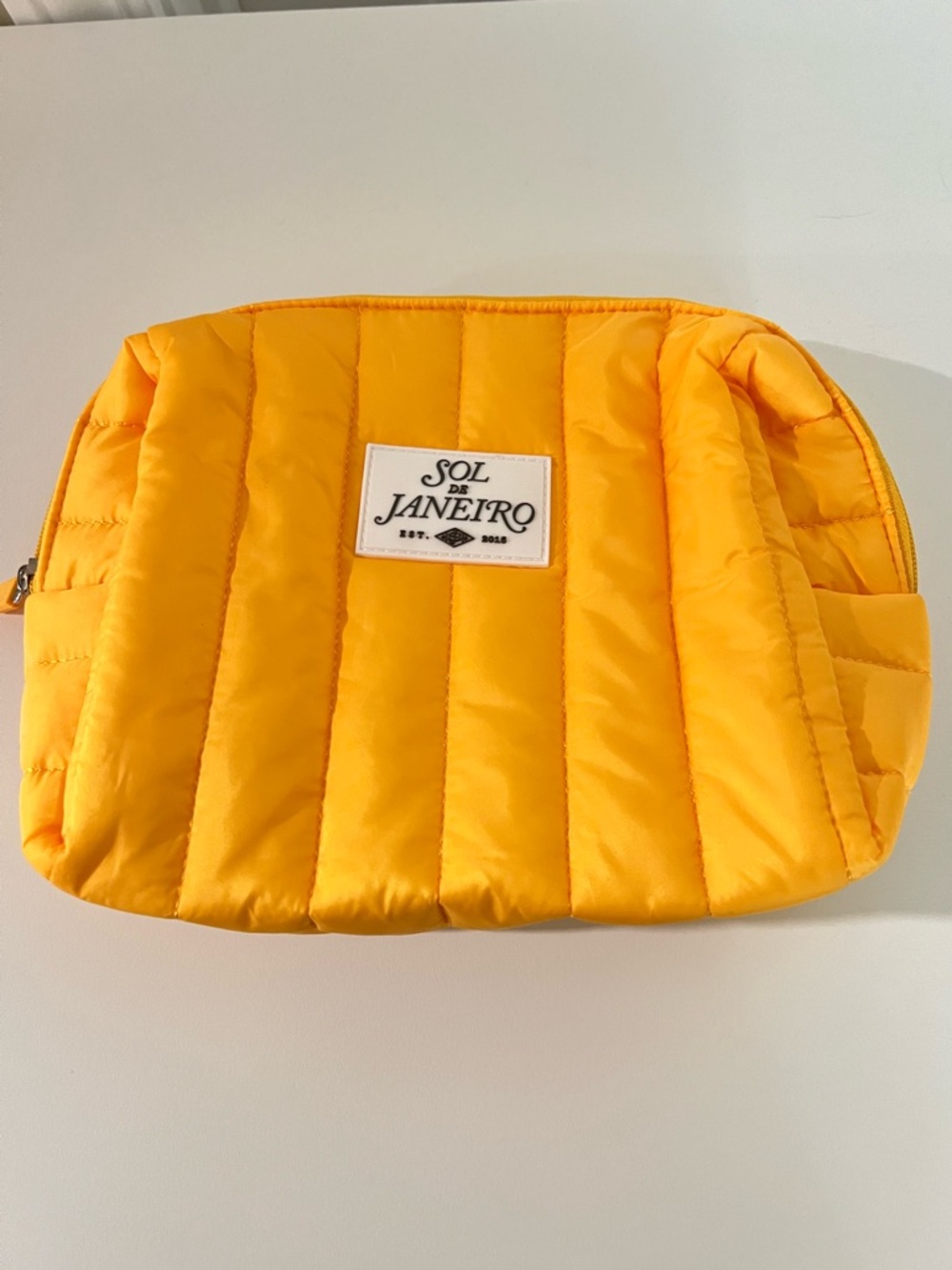 Sol de Janeiro Bright Yellow Quilted Cosmetic Pouch